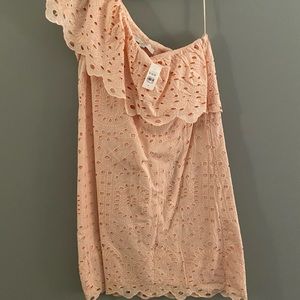 The Loft One Shoulder Broderie Anglaise Mini Dress